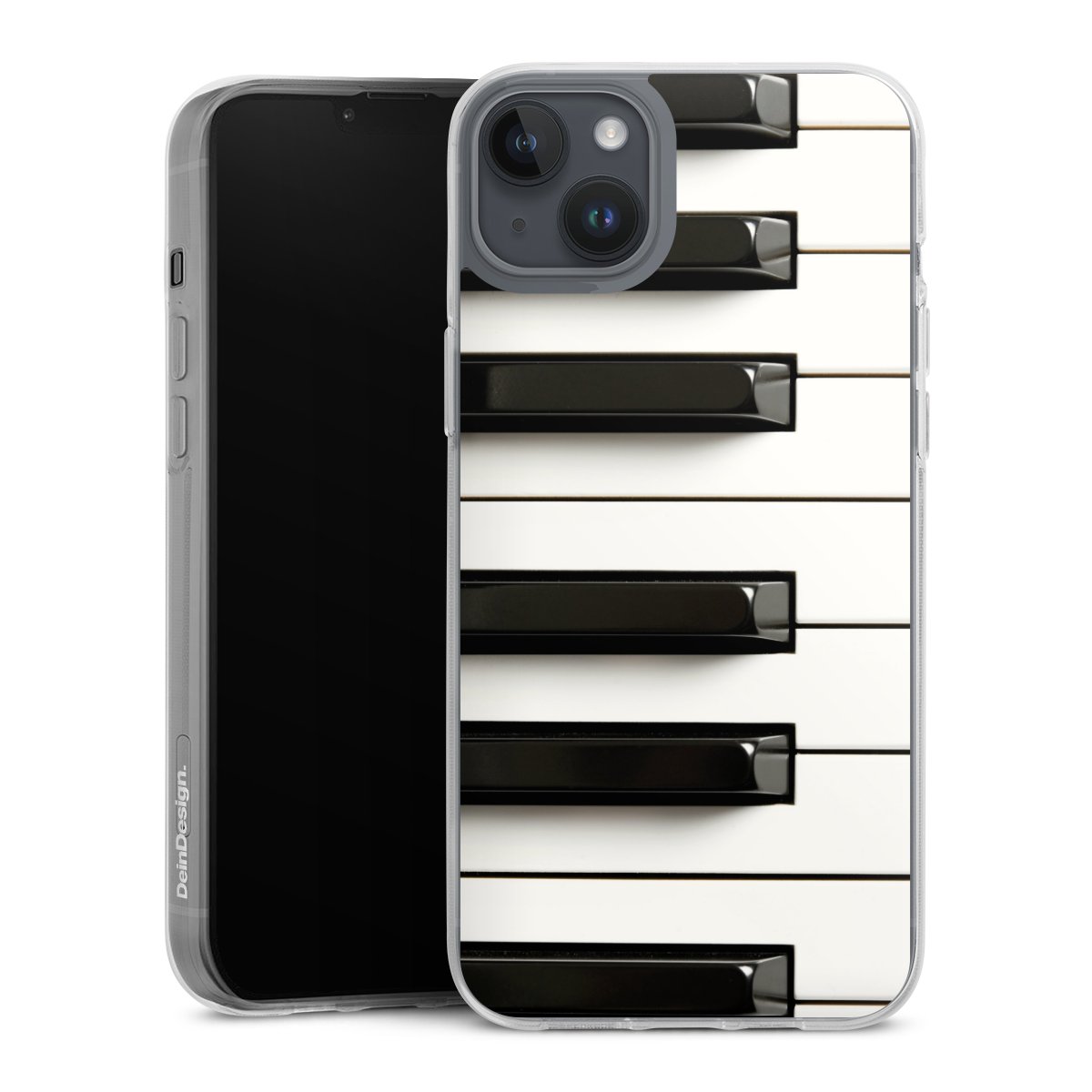 iPhone 14 Plus Handy Silikon Hülle Case transparent Handyhülle Klavier Piano Music Silikon Case