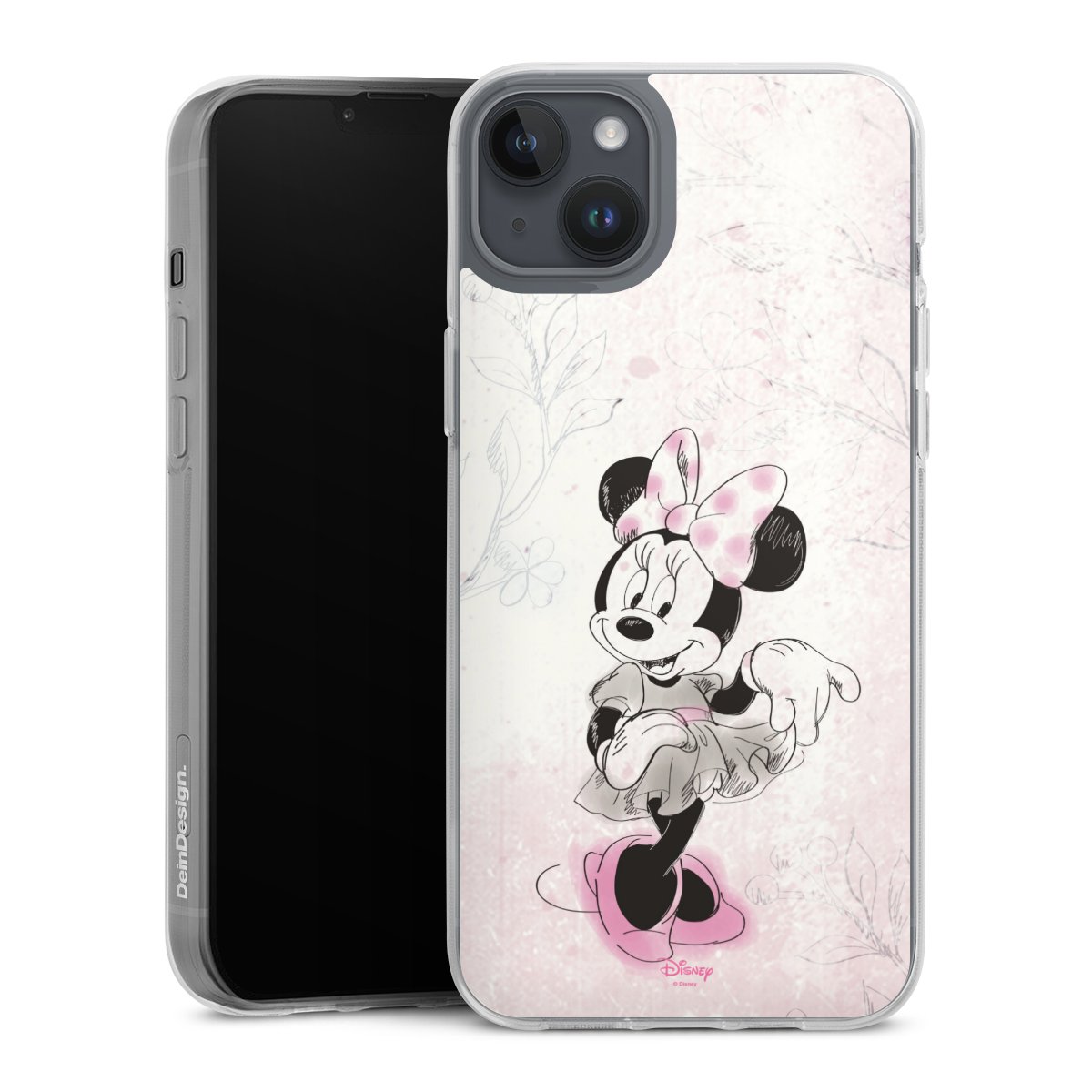 iPhone 14 Plus Handy Silikon Hülle Case transparent Handyhülle Disney Minnie Mouse Vintage Silikon Case