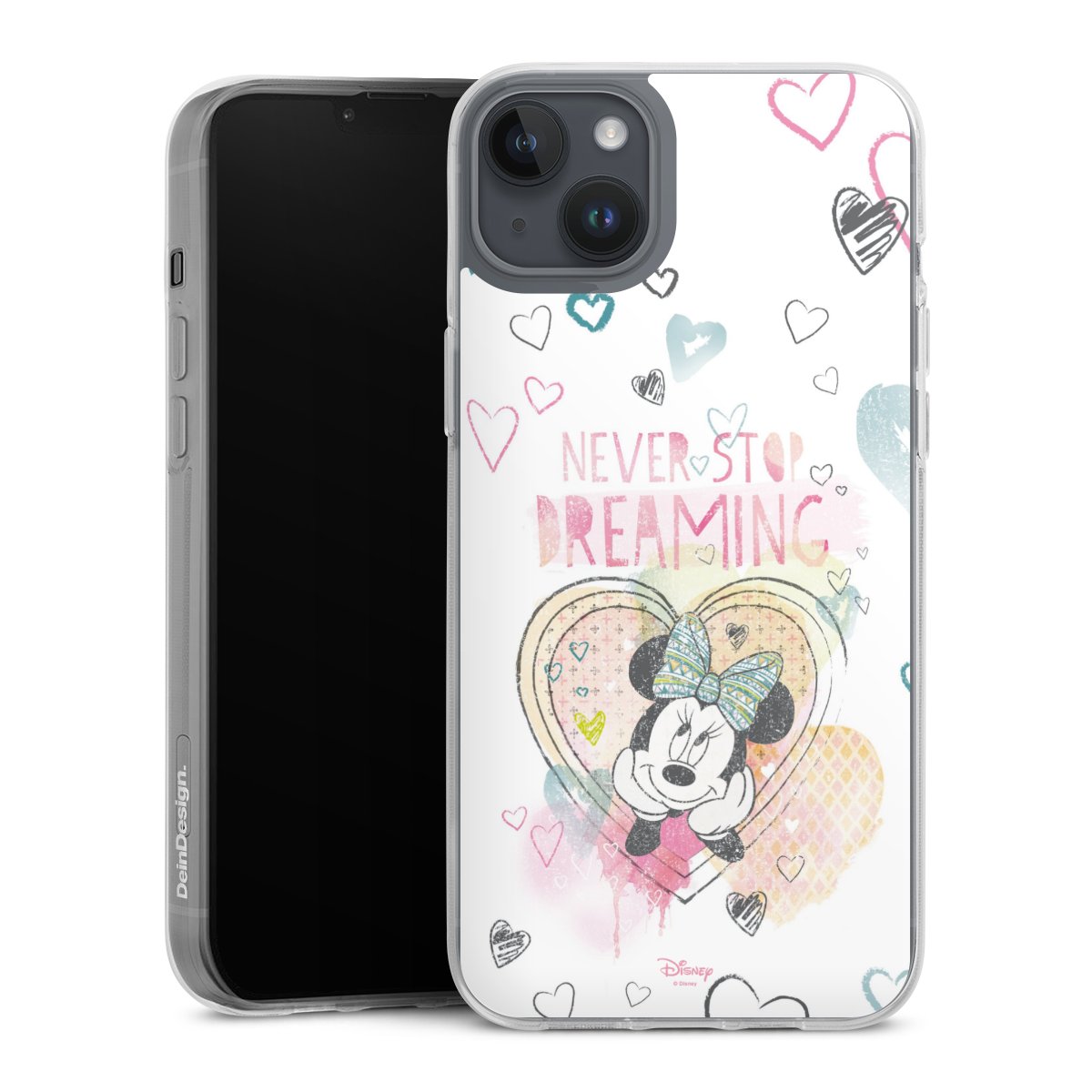 iPhone 14 Plus Handy Silikon Hülle Case transparent Handyhülle Disney Official Licensed Product Minnie Mouse Silikon Case