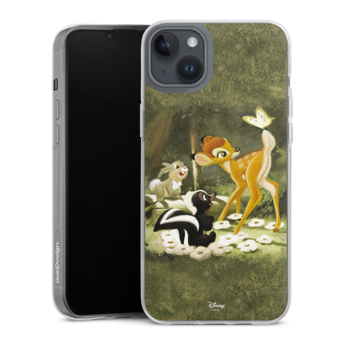 iPhone 14 Plus Handy Silikon Hülle Case transparent Handyhülle Disney Official Licensed Product Bambi Silikon Case