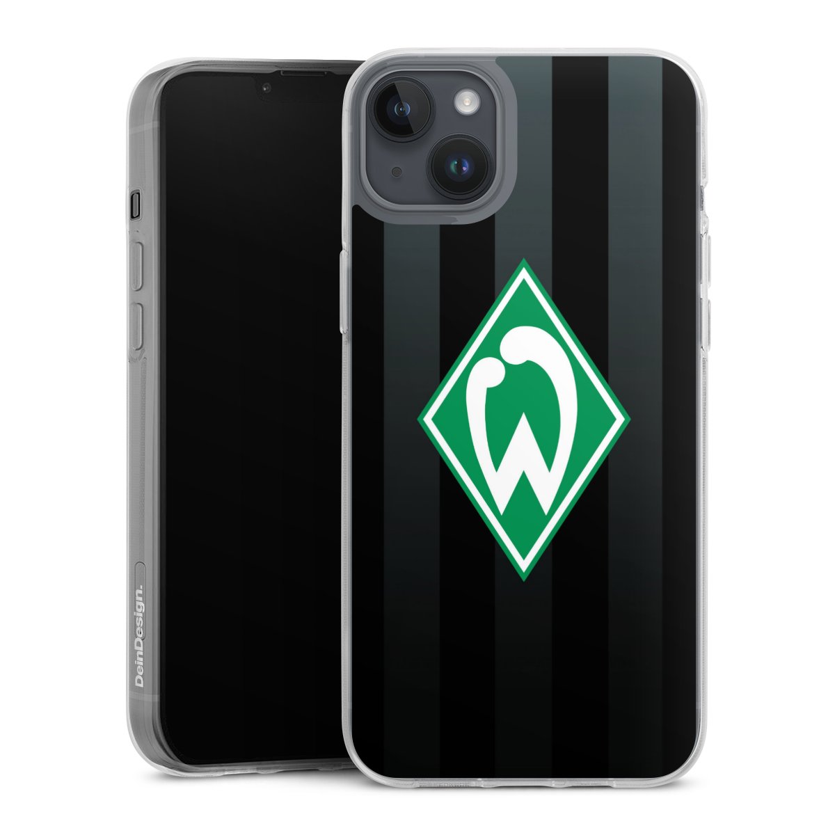 iPhone 14 Plus Handy Silikon Hülle Case transparent Handyhülle Stripes Sv Werder Bremen Official Licensed Product Silikon Case