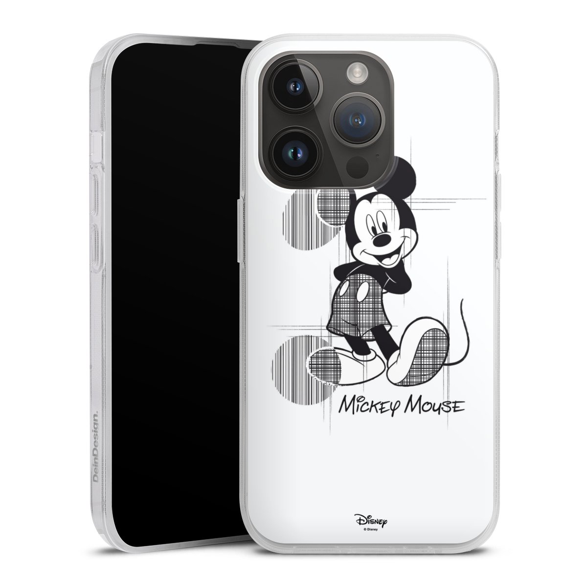 iPhone 14 Pro Handy Silikon Hülle Case transparent Handyhülle Disney Official Licensed Product Mickey Mouse Silikon Case