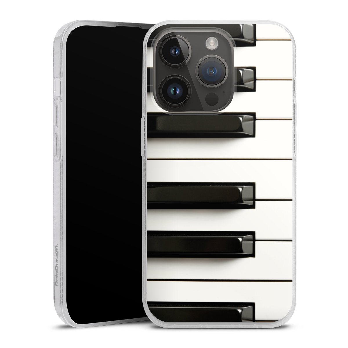 iPhone 14 Pro Handy Silikon Hülle Case transparent Handyhülle Klavier Piano Music Silikon Case