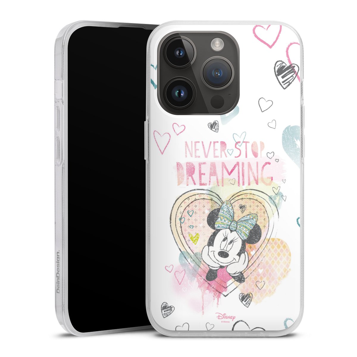 iPhone 14 Pro Handy Silikon Hülle Case transparent Handyhülle Disney Official Licensed Product Minnie Mouse Silikon Case