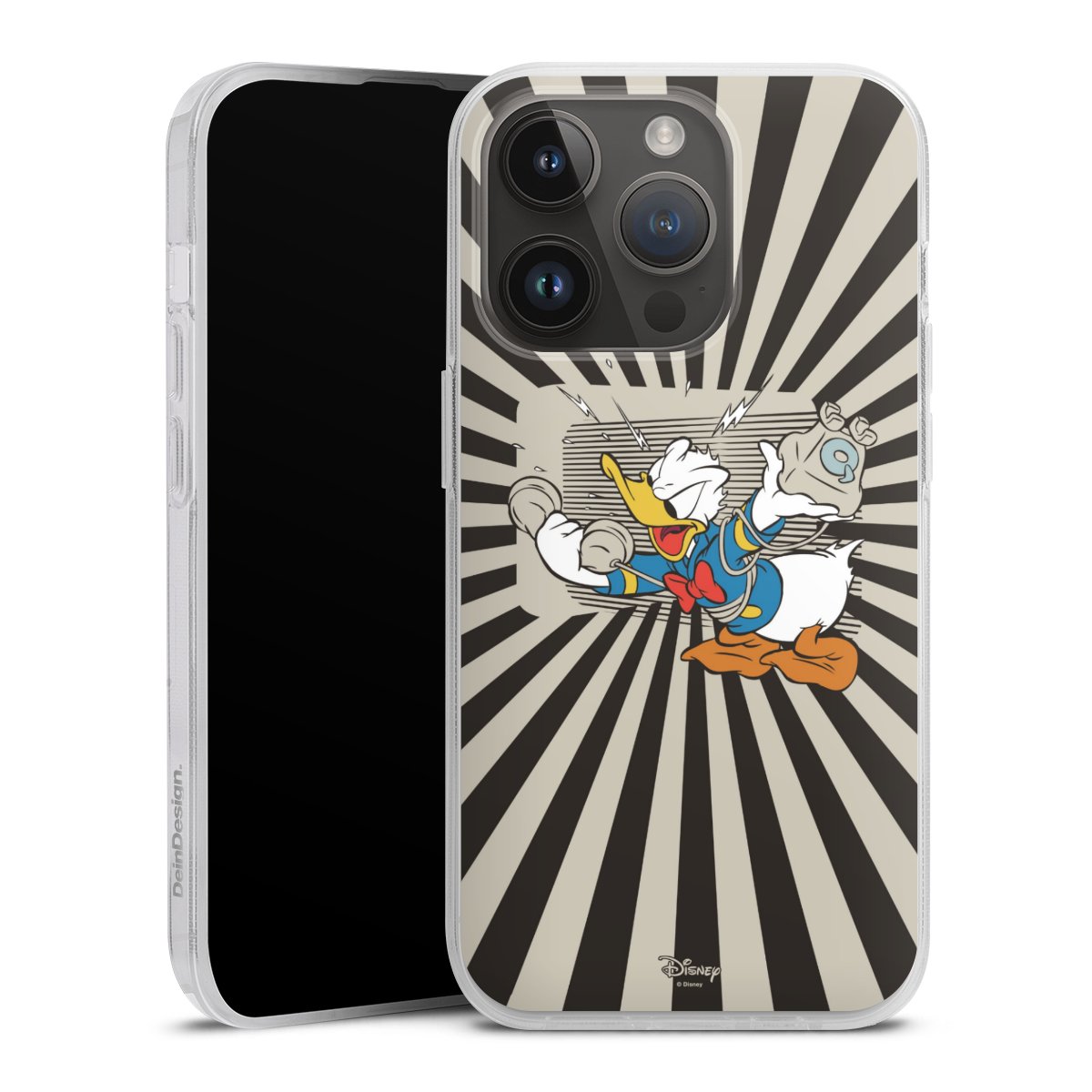 iPhone 14 Pro Handy Silikon Hülle Case transparent Handyhülle Donald Duck Disney Official Licensed Product Silikon Case