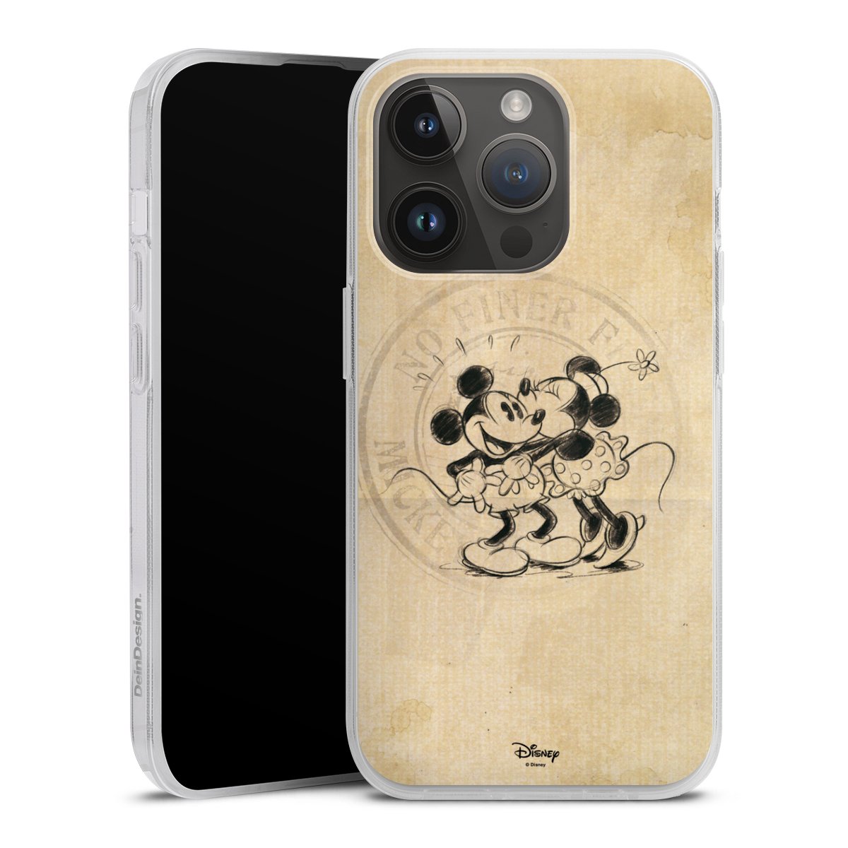 iPhone 14 Pro Handy Silikon Hülle Case transparent Handyhülle Mickey Mouse Vintage Minnie Mouse Silikon Case