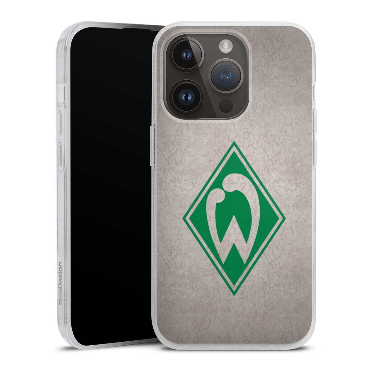 iPhone 14 Pro Handy Silikon Hülle Case transparent Handyhülle Sv Werder Bremen Concrete Official Licensed Product Silikon Case