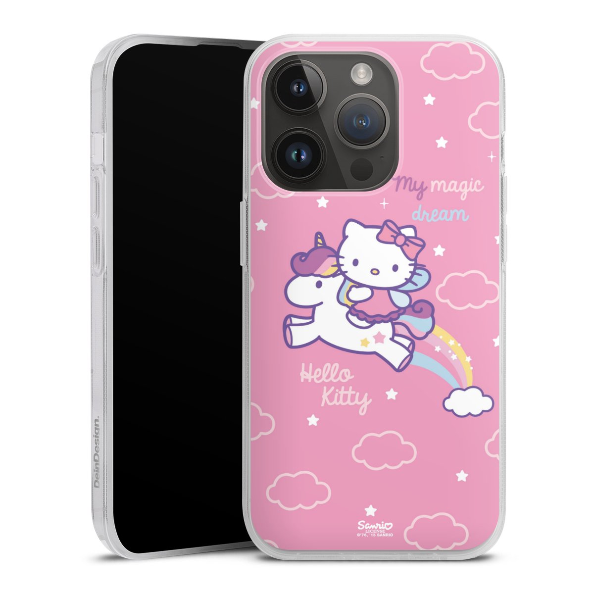 iPhone 14 Pro Handy Silikon Hülle Case transparent Handyhülle Einhorn Official Licensed Product Hello Kitty Silikon Case