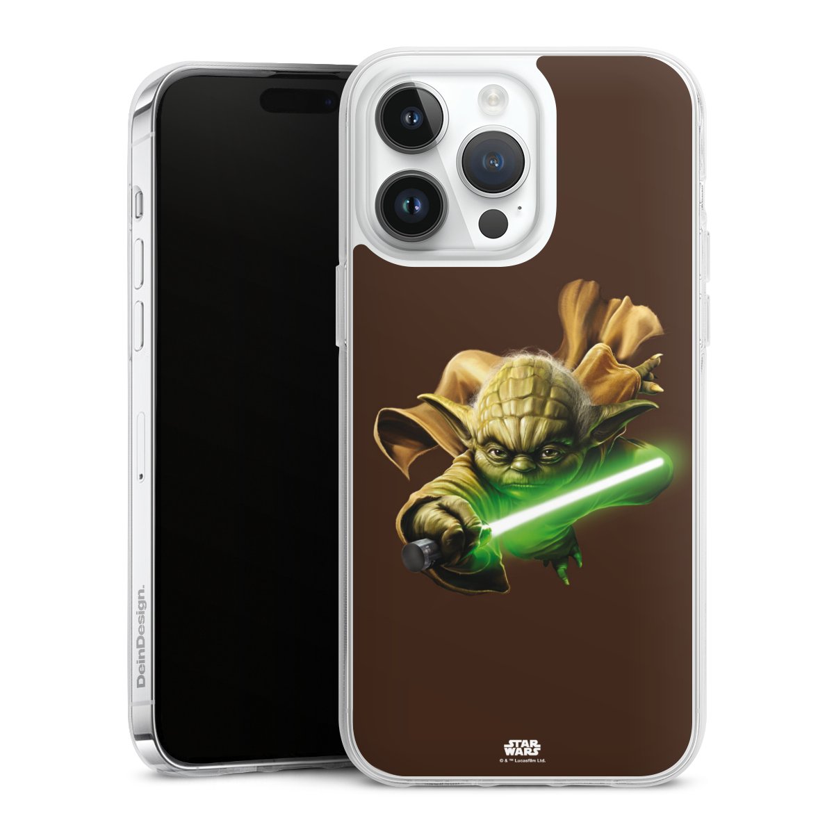 iPhone 14 Pro Max Handy Silikon Hülle Case transparent Handyhülle Yoda Merchandise Star Wars Silikon Case