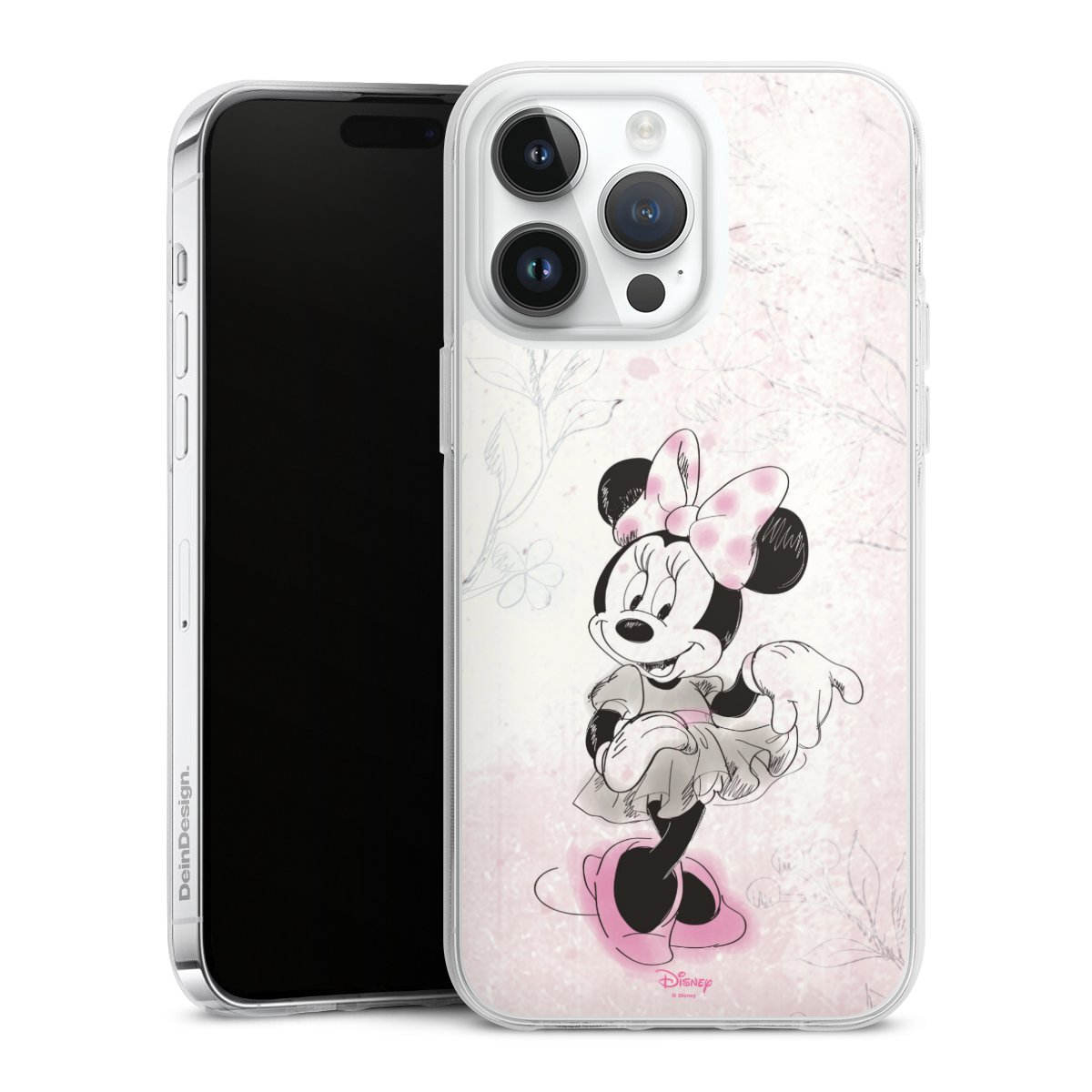 iPhone 14 Pro Max Handy Silikon Hülle Case transparent Handyhülle Disney Minnie Mouse Vintage Silikon Case