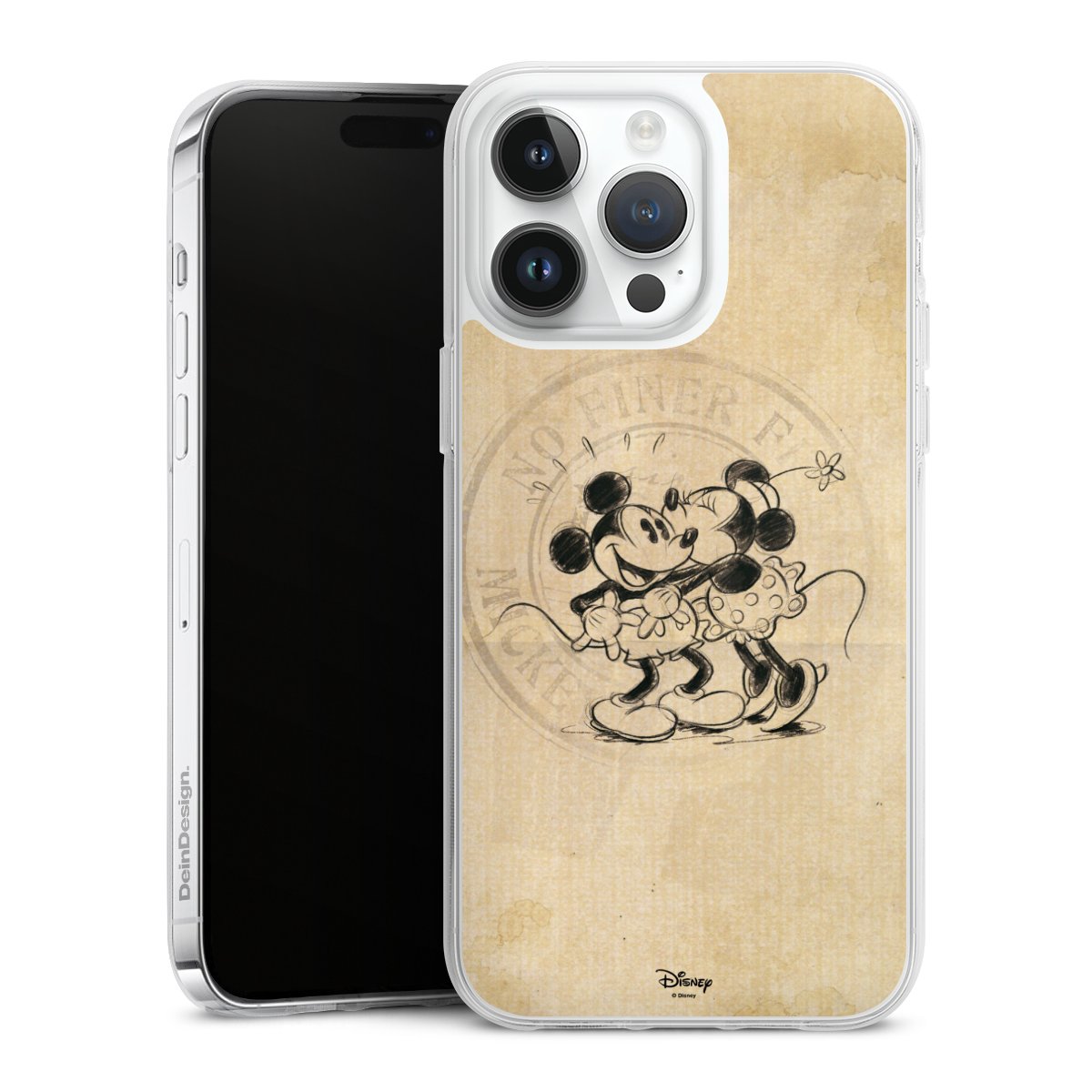 iPhone 14 Pro Max Handy Silikon Hülle Case transparent Handyhülle Mickey Mouse Vintage Minnie Mouse Silikon Case