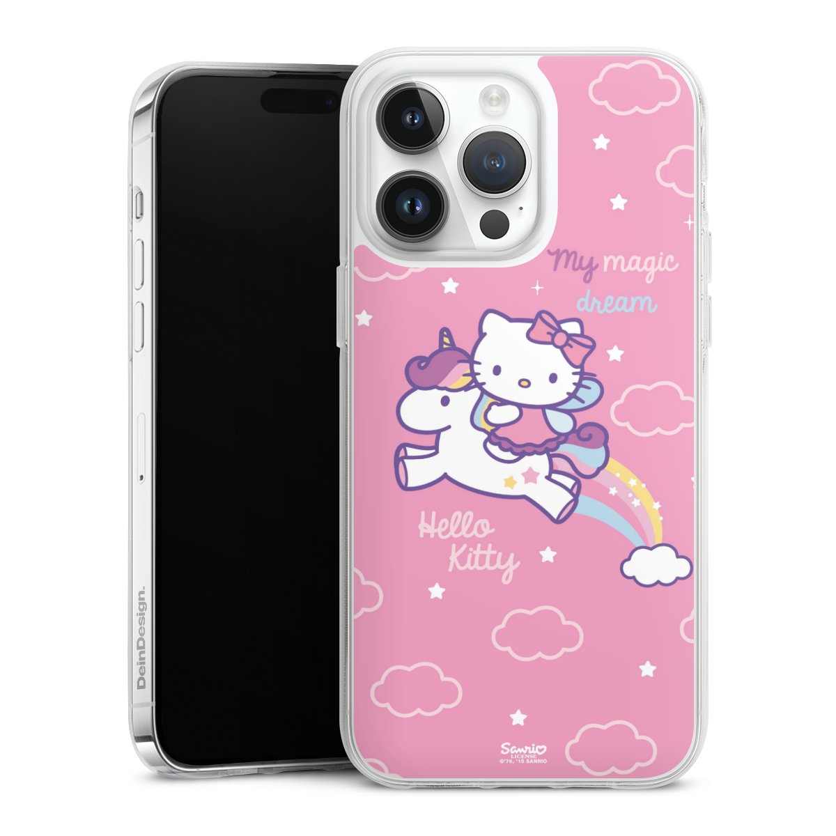 iPhone 14 Pro Max Handy Silikon Hülle Case transparent Handyhülle Einhorn Official Licensed Product Hello Kitty Silikon Case