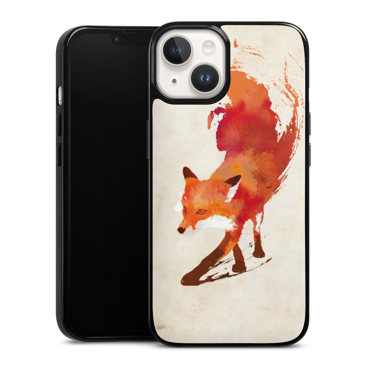 iPhone 14 Handy Silikon Hülle Case schwarz Handyhülle Fox Graphic