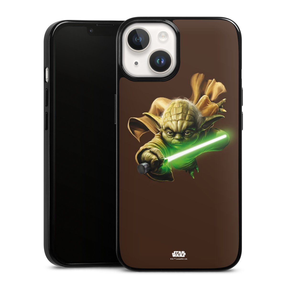 iPhone 14 Handy Silikon Hülle Case schwarz Handyhülle Yoda Merchandise Star Wars