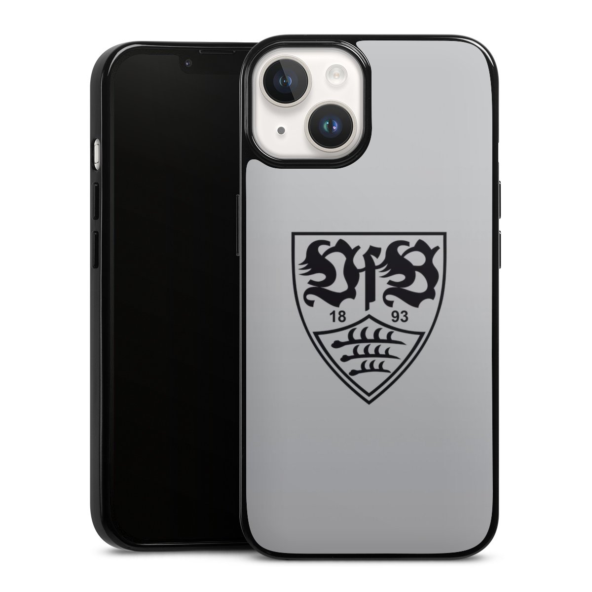 iPhone 14 Handy Silikon Hülle Case schwarz Handyhülle Logo Vfb Stuttgart Official Licensed Product