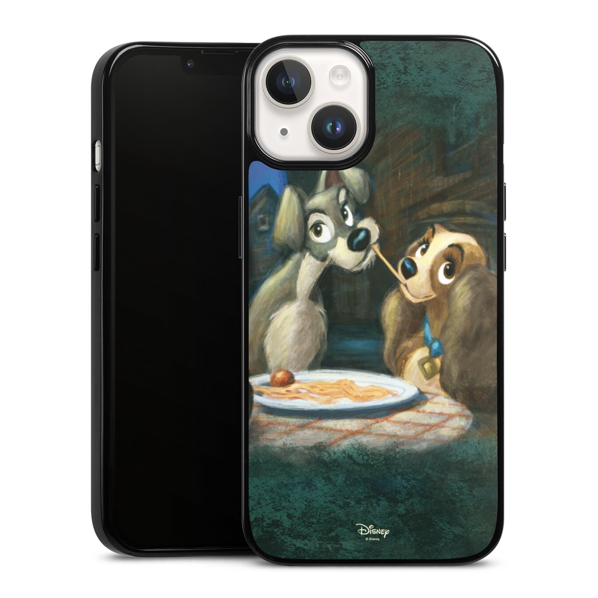 iPhone 14 Handy Silikon Hülle Case schwarz Handyhülle Lady And The Tramp Official Licensed Product Disney