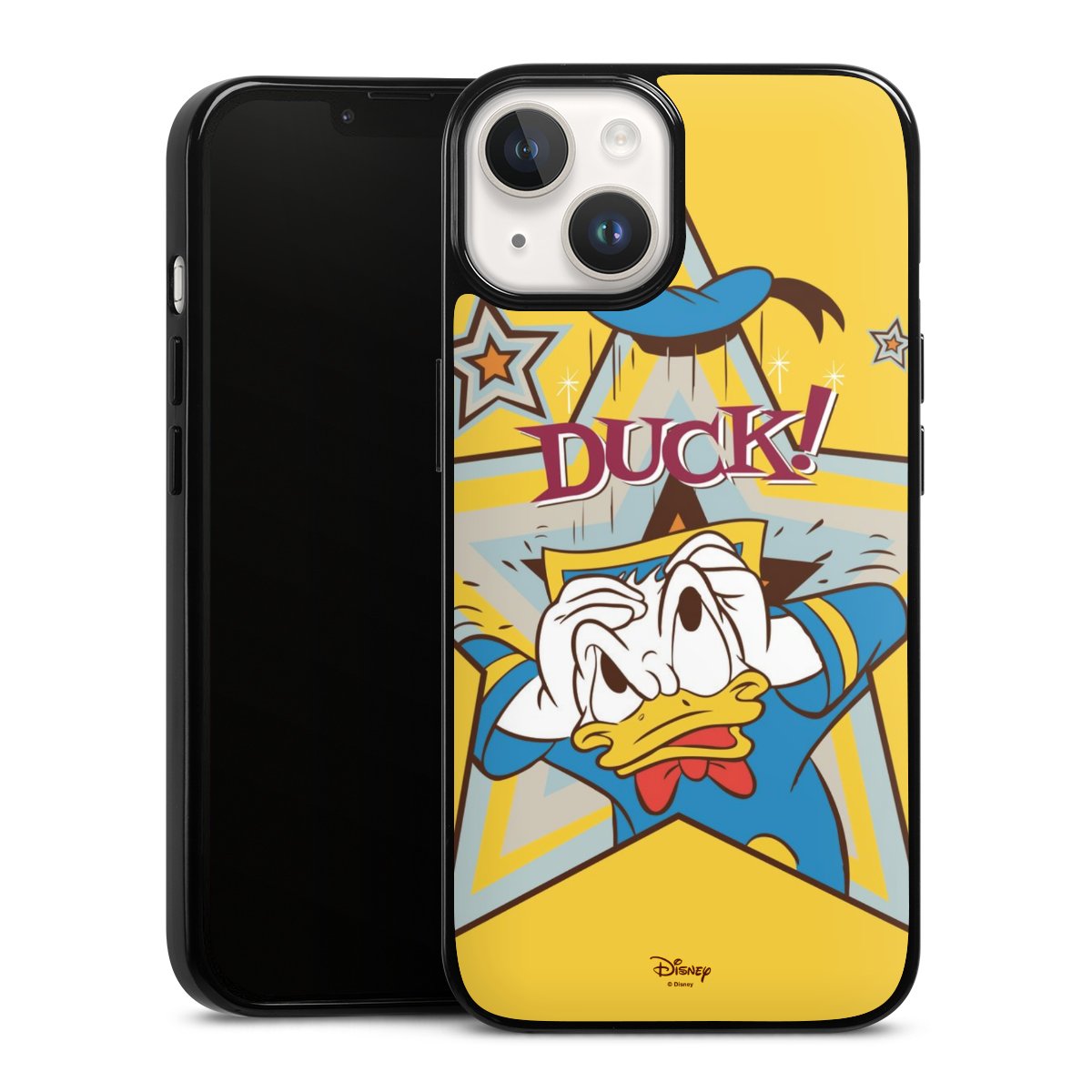 iPhone 14 Handy Silikon Hülle Case schwarz Handyhülle Official Licensed Product Donald Duck Disney