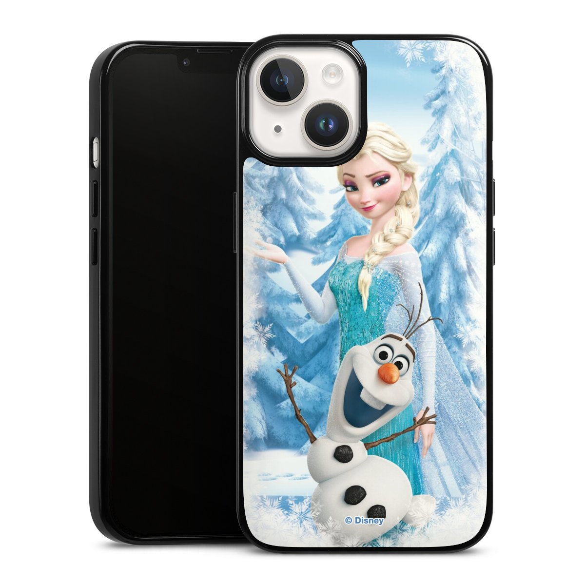 iPhone 14 Handy Silikon Hülle Case schwarz Handyhülle Official Licensed Product Frozen Elsa Disney