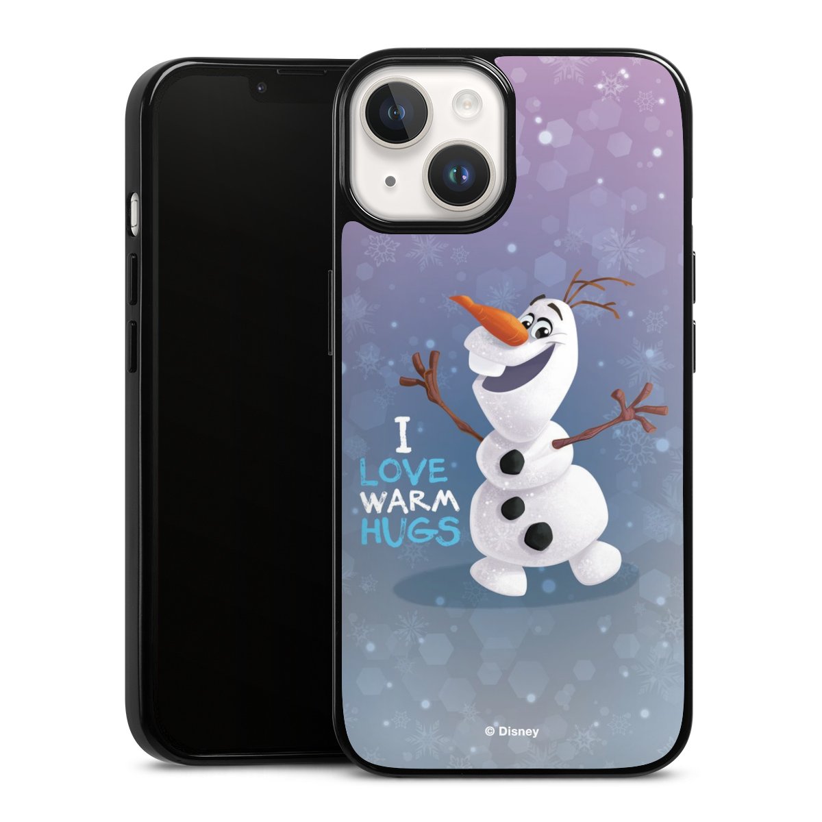 iPhone 14 Handy Silikon Hülle Case schwarz Handyhülle Frozen Frozen Olaf Official Licensed Product