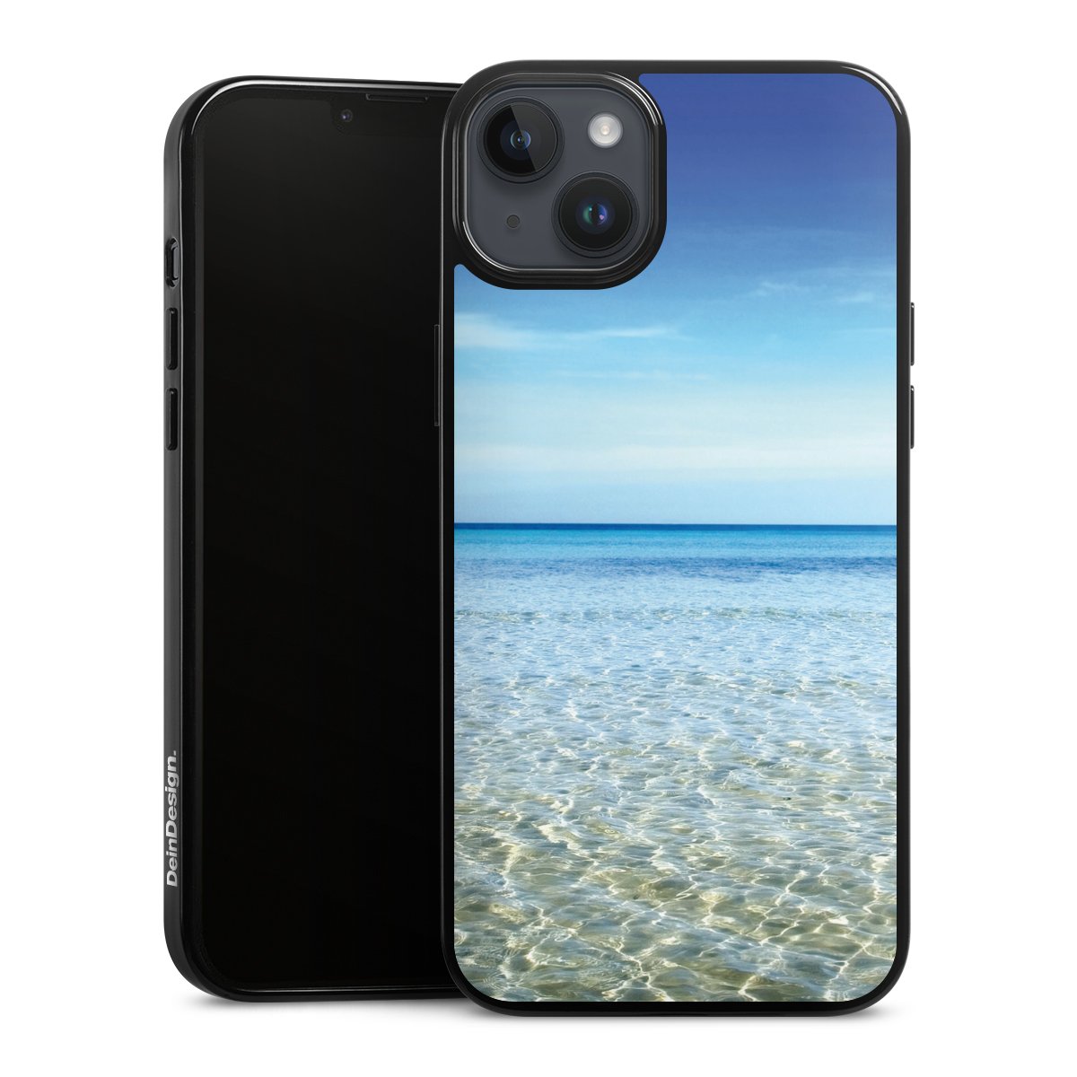 iPhone 14 Plus Handy Silikon Hülle Case schwarz Handyhülle Urlaub Sky Ocean