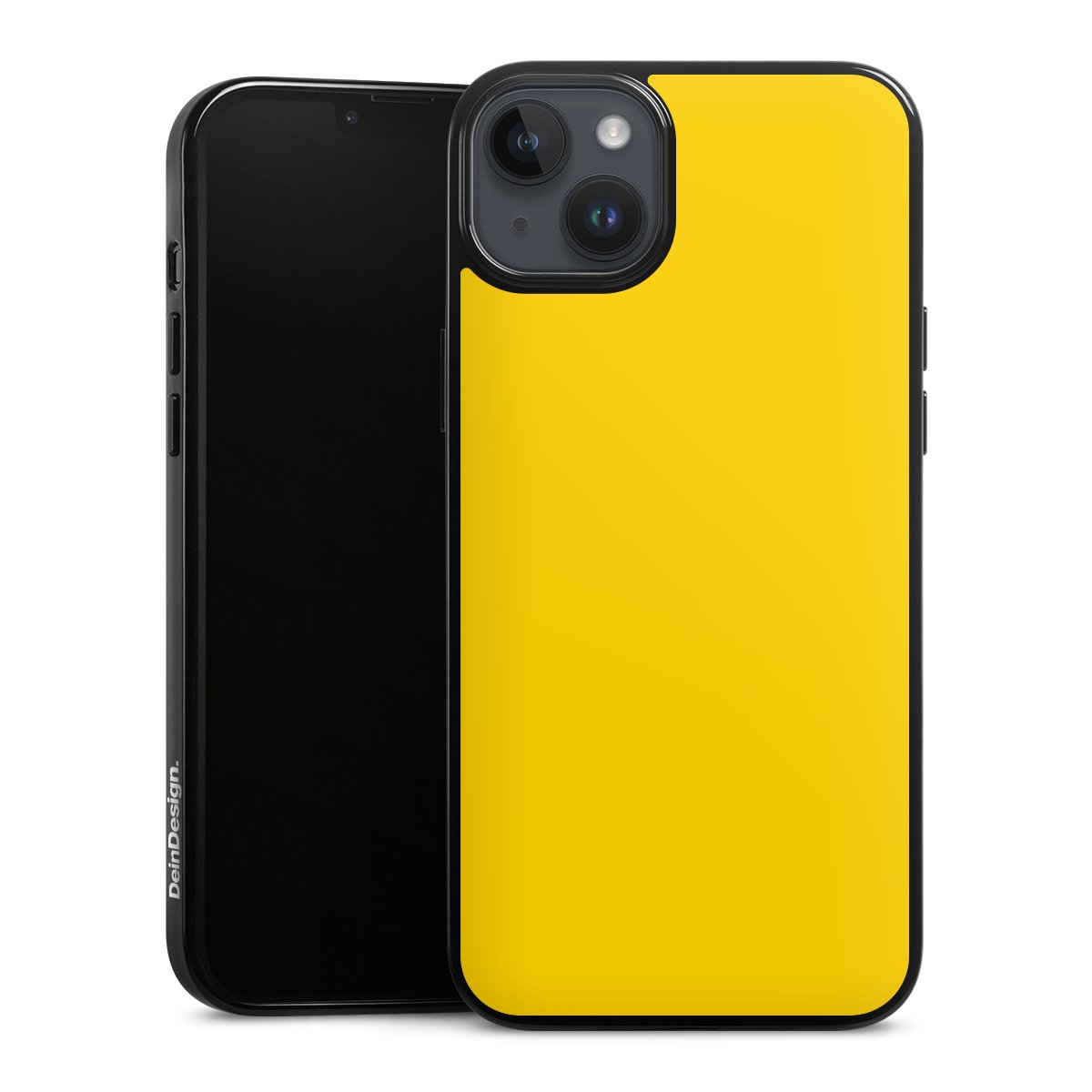 iPhone 14 Plus Handy Silikon Hülle Case schwarz Handyhülle Yellow Unicoloured Colour