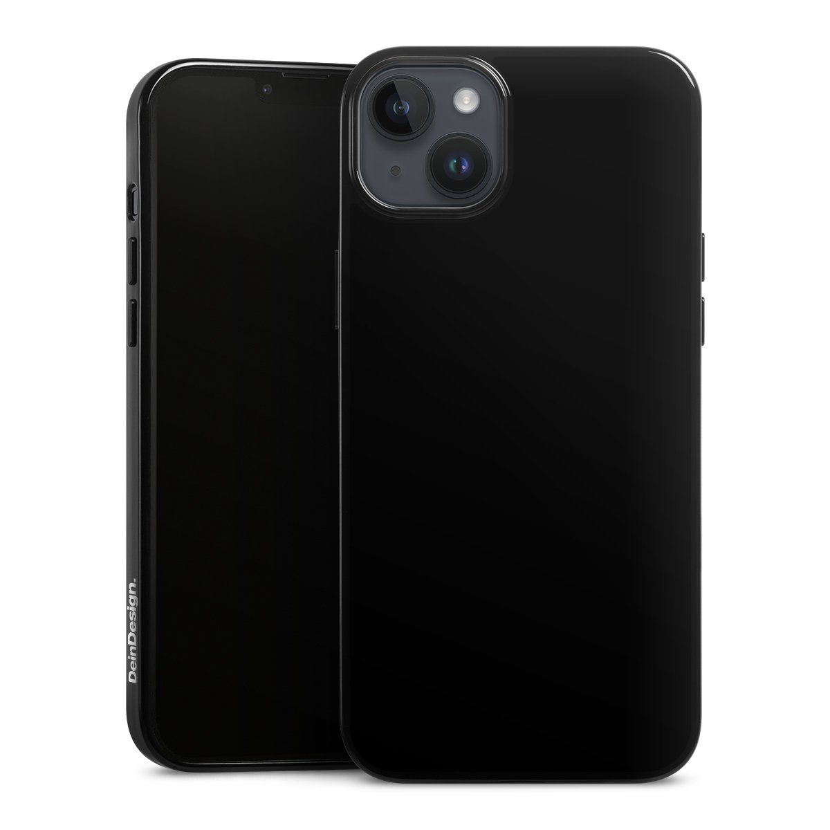 iPhone 14 Plus Handy Silikon Hülle Case schwarz Handyhülle Black Colour Unicoloured