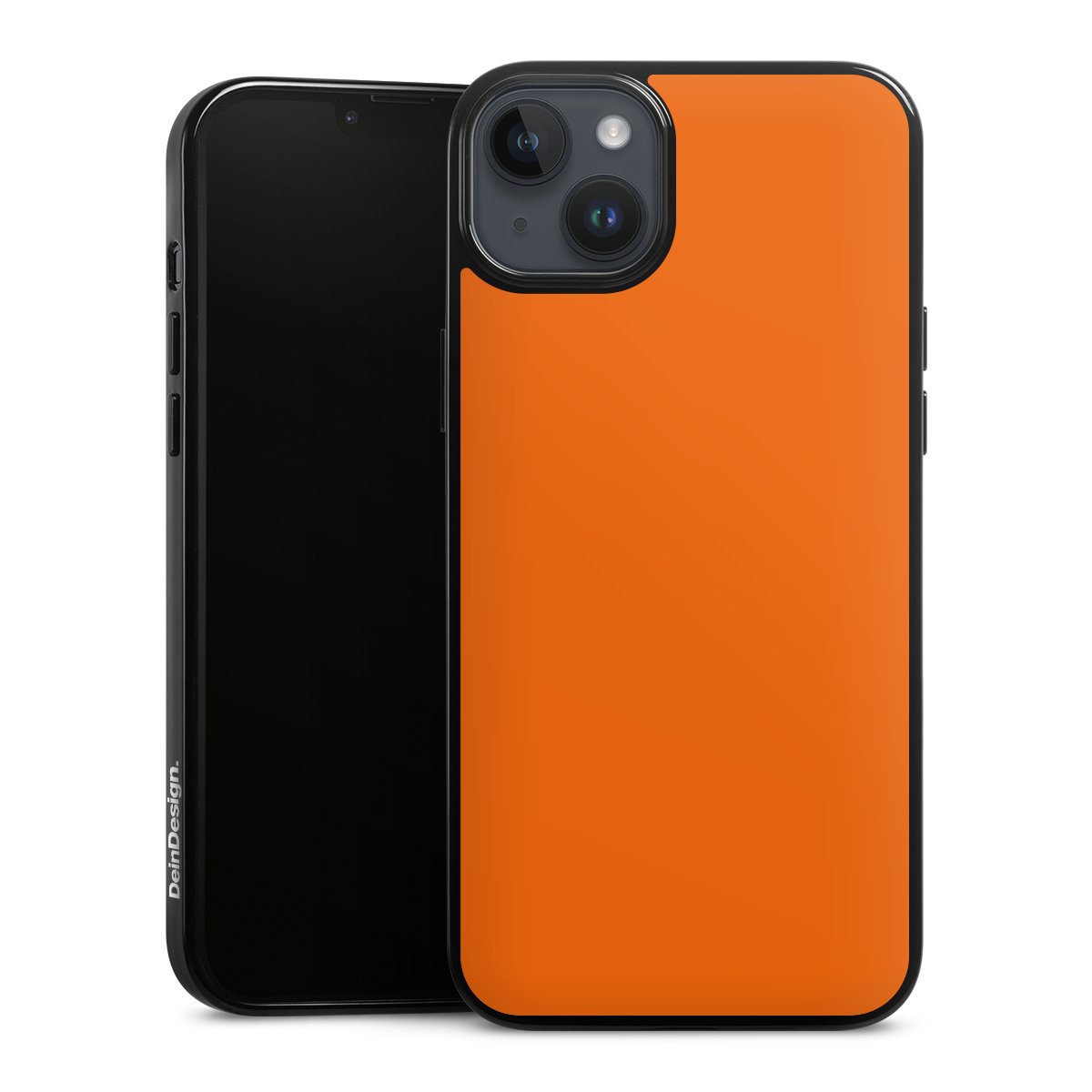 iPhone 14 Plus Handy Silikon Hülle Case schwarz Handyhülle Orange Colour Unicoloured