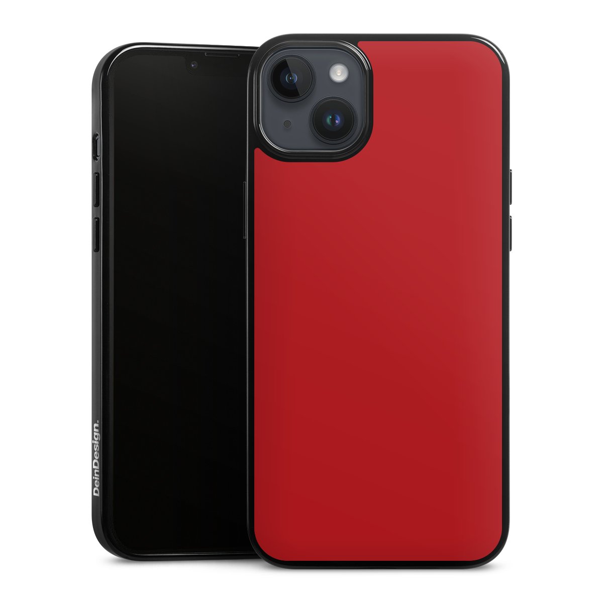 iPhone 14 Plus Handy Silikon Hülle Case schwarz Handyhülle Colour Unicoloured Red