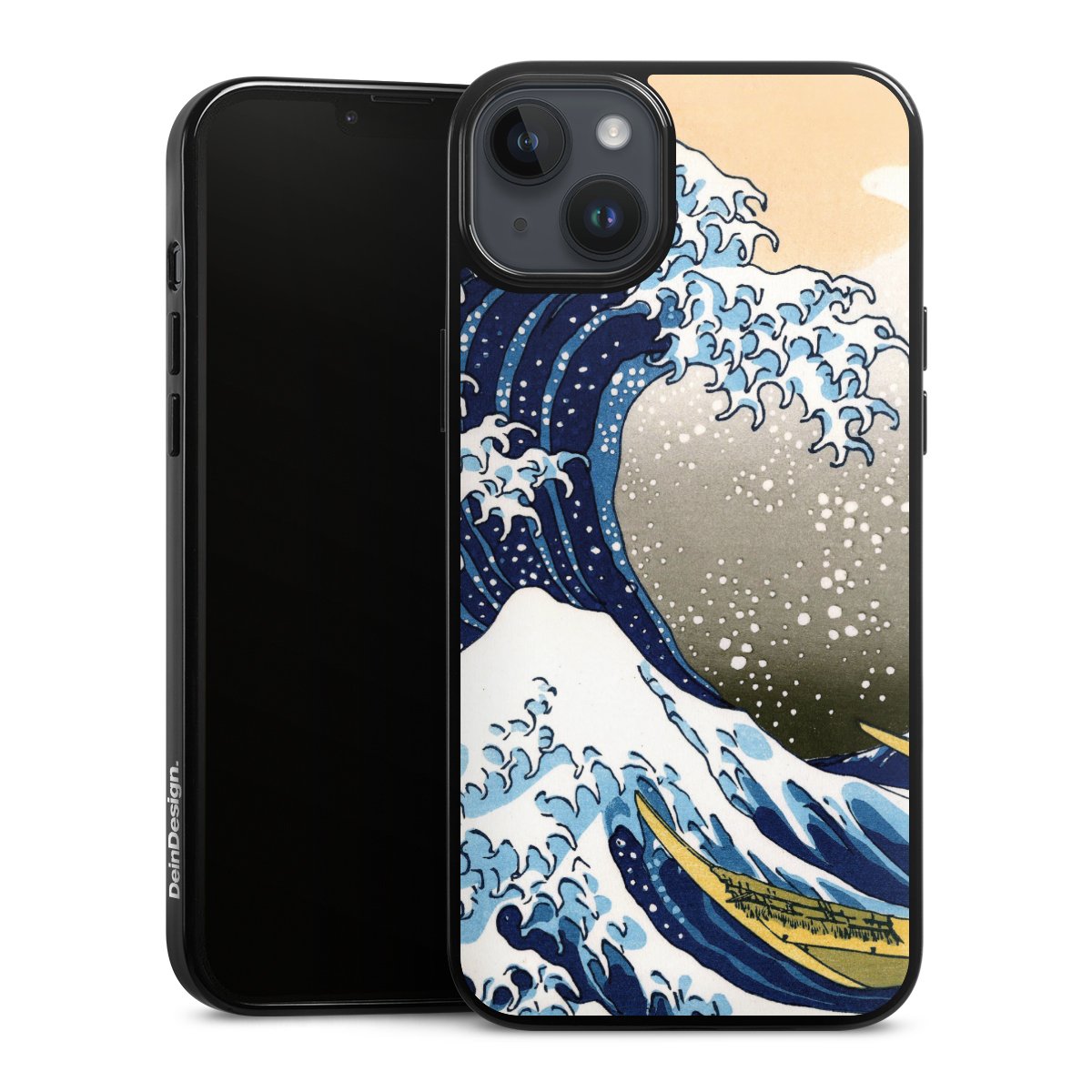 iPhone 14 Plus Handy Silikon Hülle Case schwarz Handyhülle Kunst Katsushika Hokusai Die Große Welle Vor Kanagawa