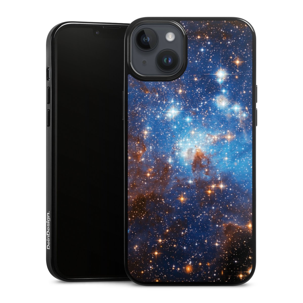 iPhone 14 Plus Handy Silikon Hülle Case schwarz Handyhülle Star Weltall Galaxy