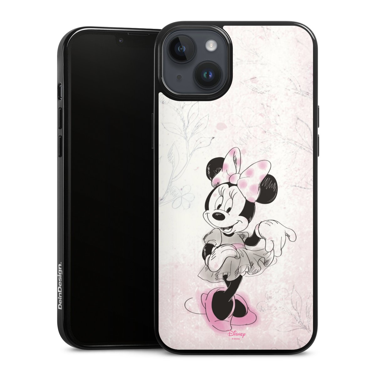 iPhone 14 Plus Handy Silikon Hülle Case schwarz Handyhülle Disney Minnie Mouse Vintage