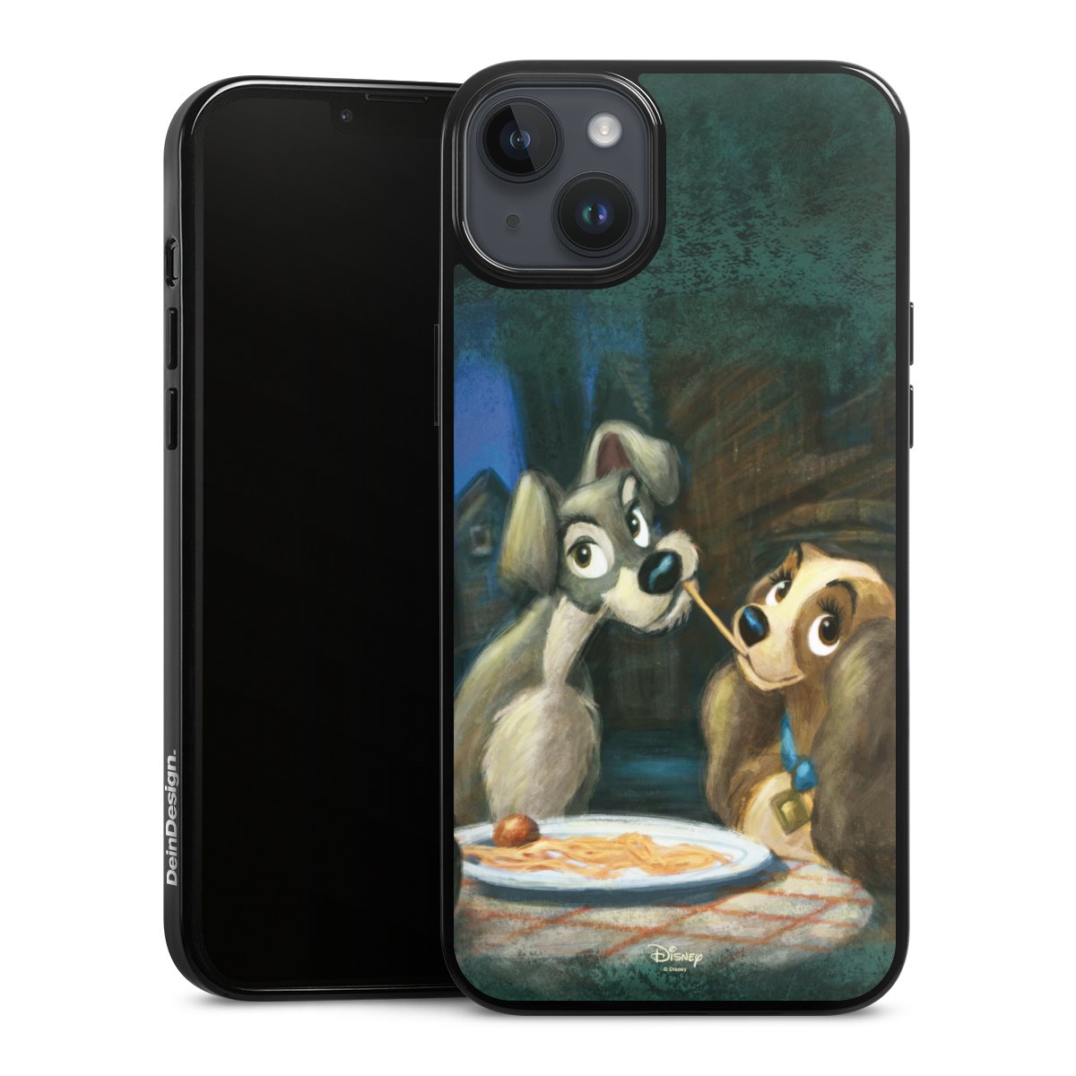 iPhone 14 Plus Handy Silikon Hülle Case schwarz Handyhülle Lady And The Tramp Official Licensed Product Disney