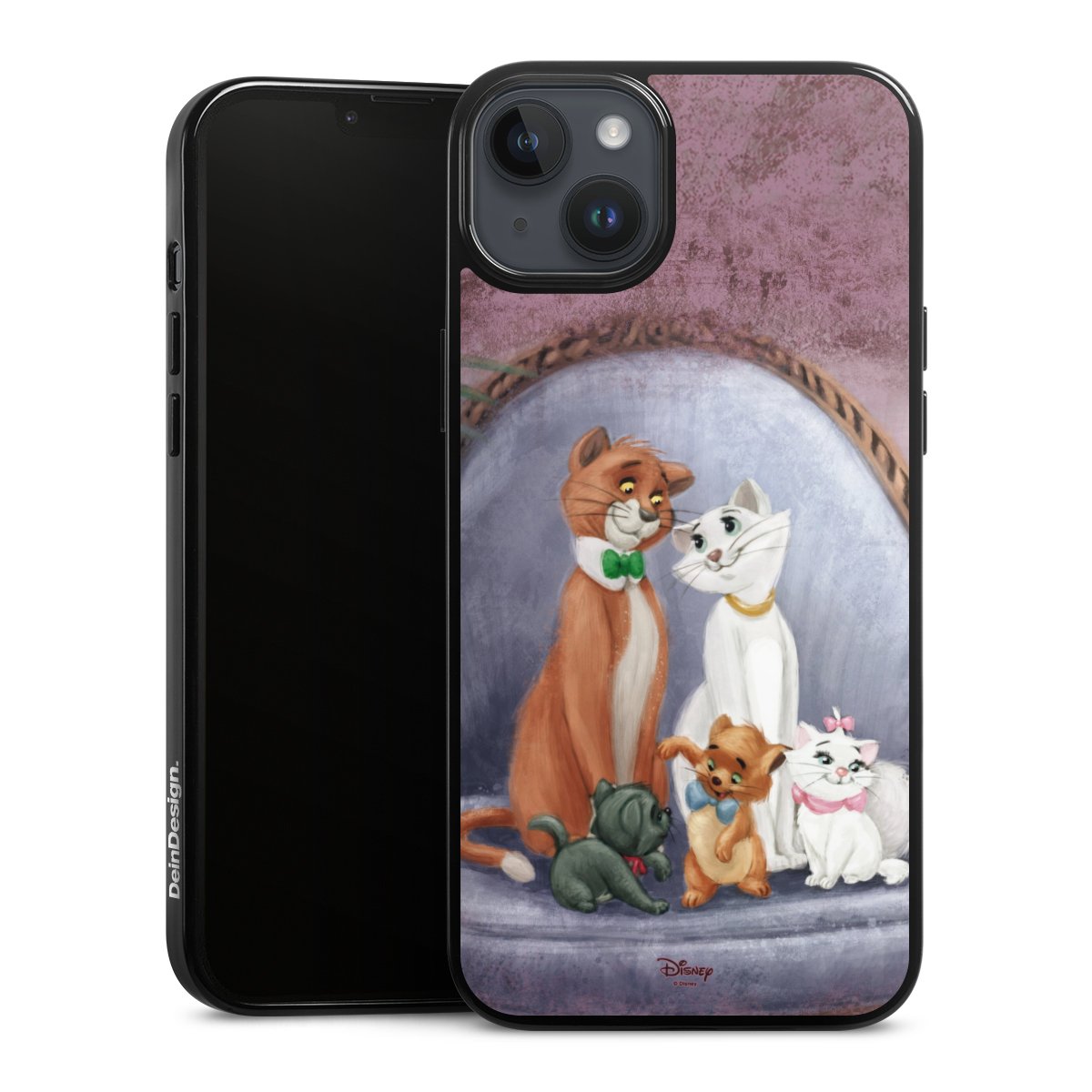 iPhone 14 Plus Handy Silikon Hülle Case schwarz Handyhülle Official Licensed Product Disney Aristocats