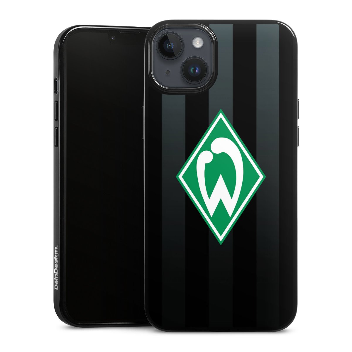 iPhone 14 Plus Handy Silikon Hülle Case schwarz Handyhülle Stripes Sv Werder Bremen Official Licensed Product