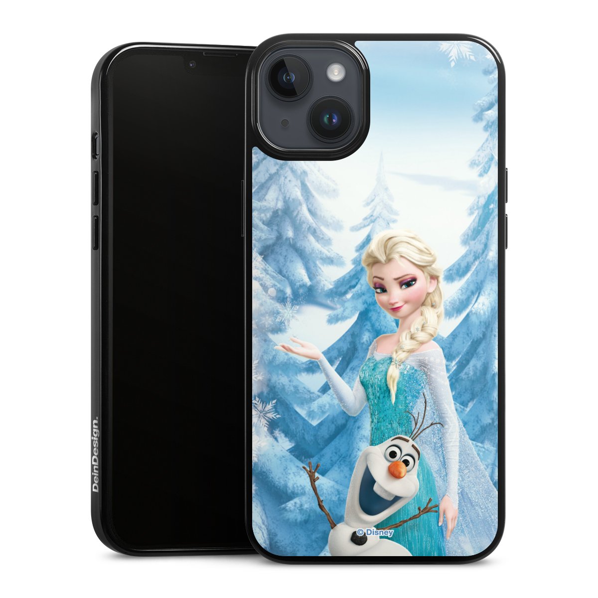 iPhone 14 Plus Handy Silikon Hülle Case schwarz Handyhülle Official Licensed Product Frozen Elsa Disney