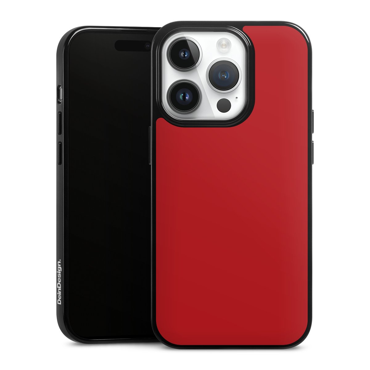 iPhone 14 Pro Handy Silikon Hülle Case schwarz Handyhülle Colour Unicoloured Red