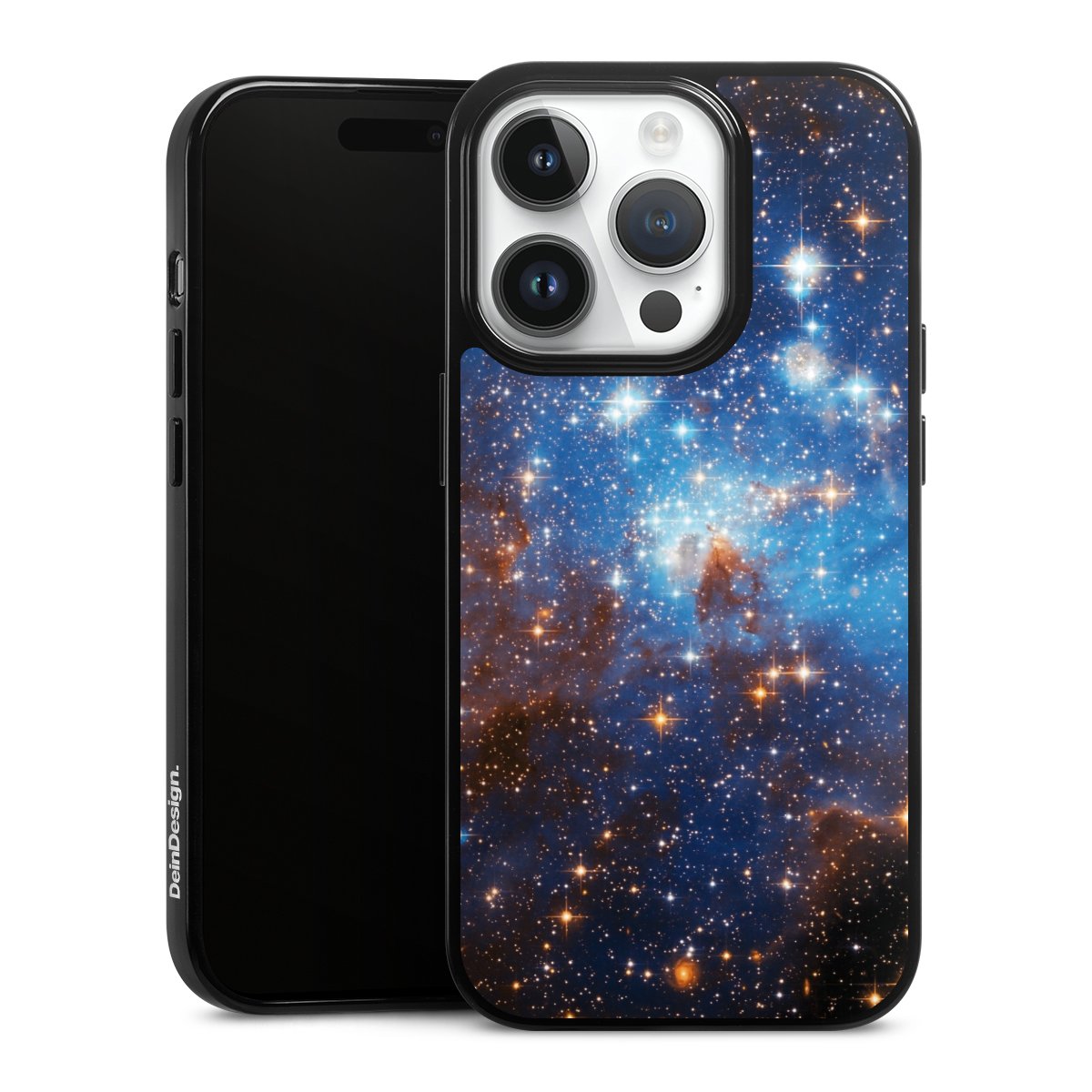 iPhone 14 Pro Handy Silikon Hülle Case schwarz Handyhülle Star Weltall Galaxy