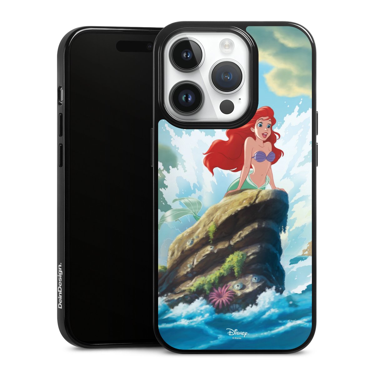 iPhone 14 Pro Handy Silikon Hülle Case schwarz Handyhülle Mermaid Arielle Die Meerjungfrau Official Licensed Product