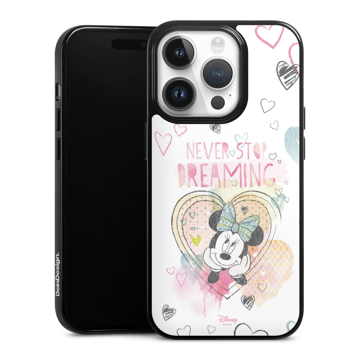 iPhone 14 Pro Handy Silikon Hülle Case schwarz Handyhülle Disney Official Licensed Product Minnie Mouse