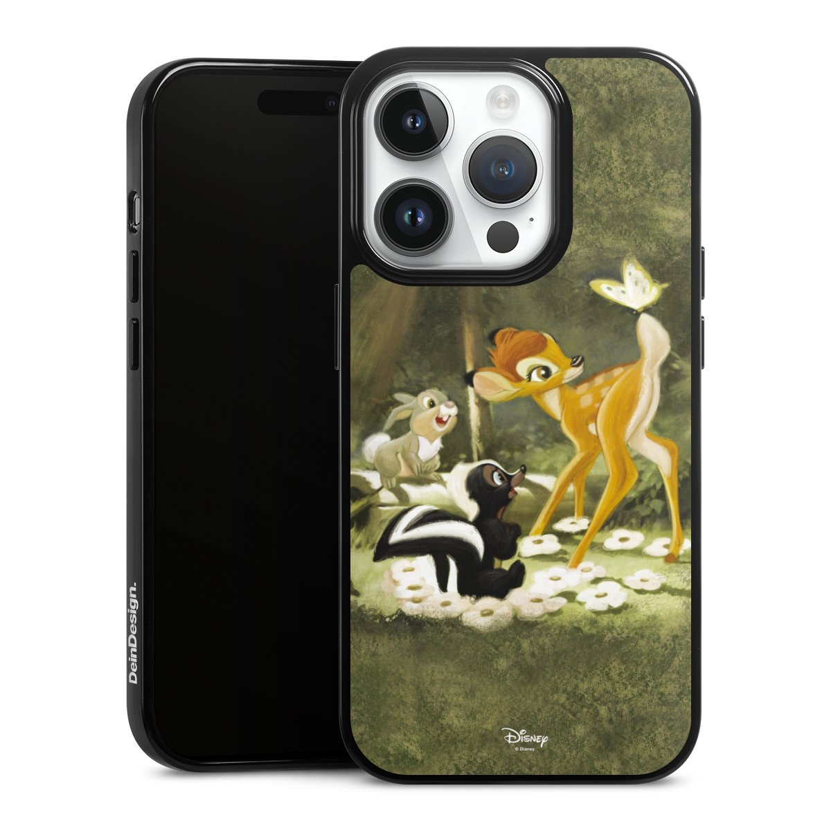 iPhone 14 Pro Handy Silikon Hülle Case schwarz Handyhülle Disney Official Licensed Product Bambi