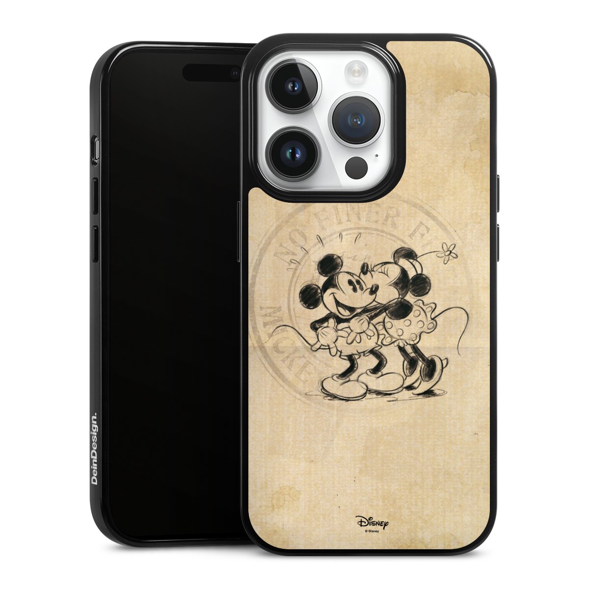 iPhone 14 Pro Handy Silikon Hülle Case schwarz Handyhülle Mickey Mouse Vintage Minnie Mouse