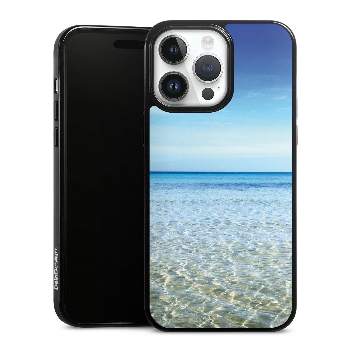 iPhone 14 Pro Max Handy Silikon Hülle Case schwarz Handyhülle Urlaub Sky Ocean