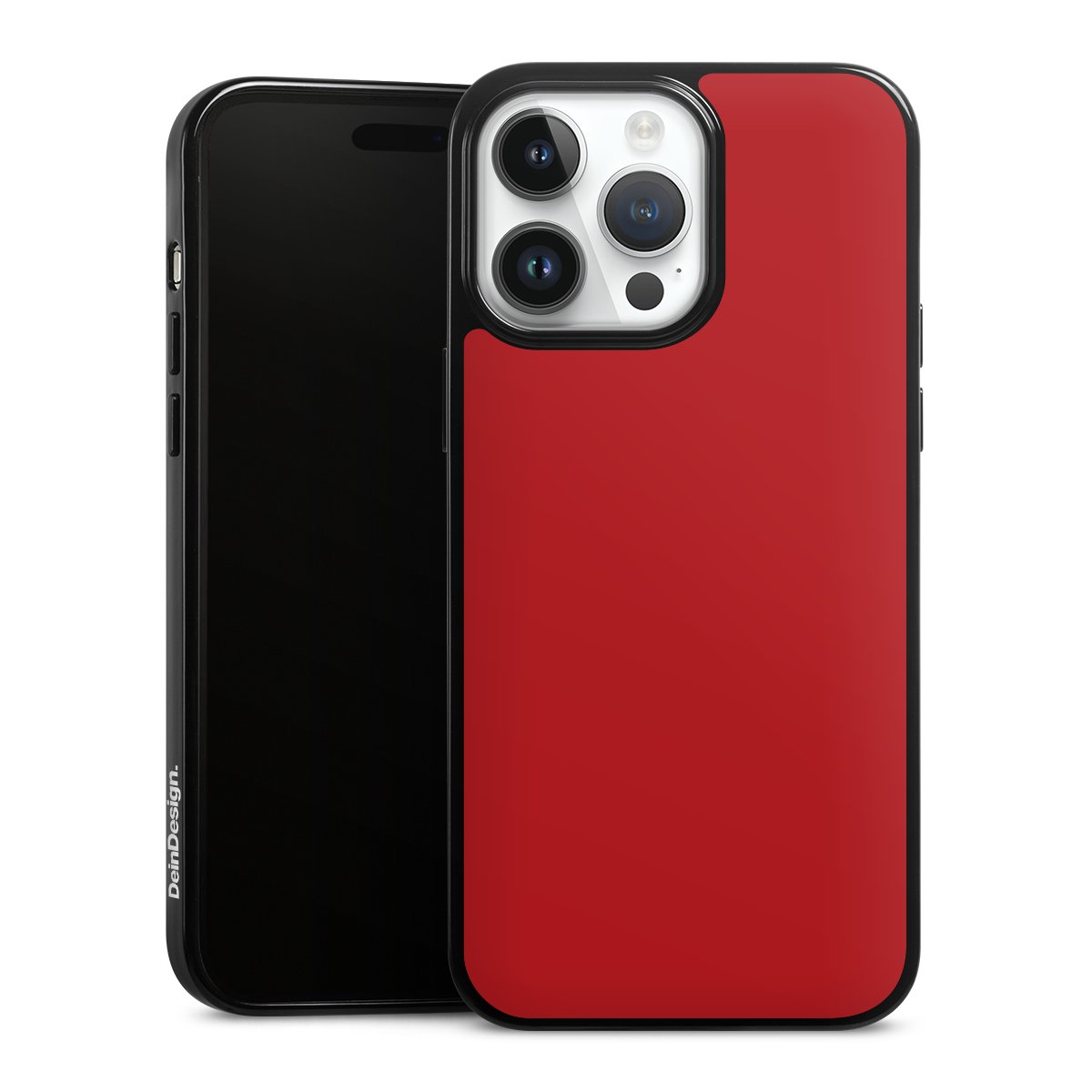 iPhone 14 Pro Max Handy Silikon Hülle Case schwarz Handyhülle Colour Unicoloured Red