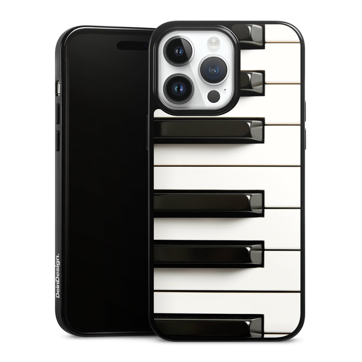 iPhone 14 Pro Max Handy Silikon Hülle Case schwarz Handyhülle Klavier Piano Music