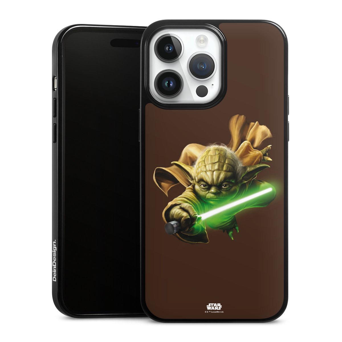 iPhone 14 Pro Max Handy Silikon Hülle Case schwarz Handyhülle Yoda Merchandise Star Wars