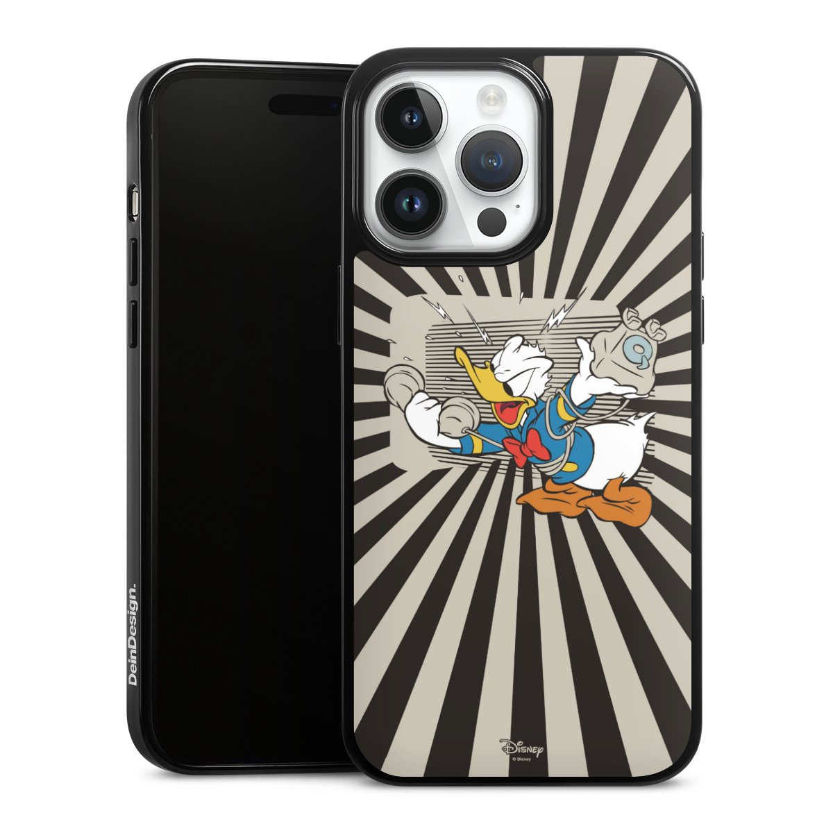 iPhone 14 Pro Max Handy Silikon Hülle Case schwarz Handyhülle Donald Duck Disney Official Licensed Product