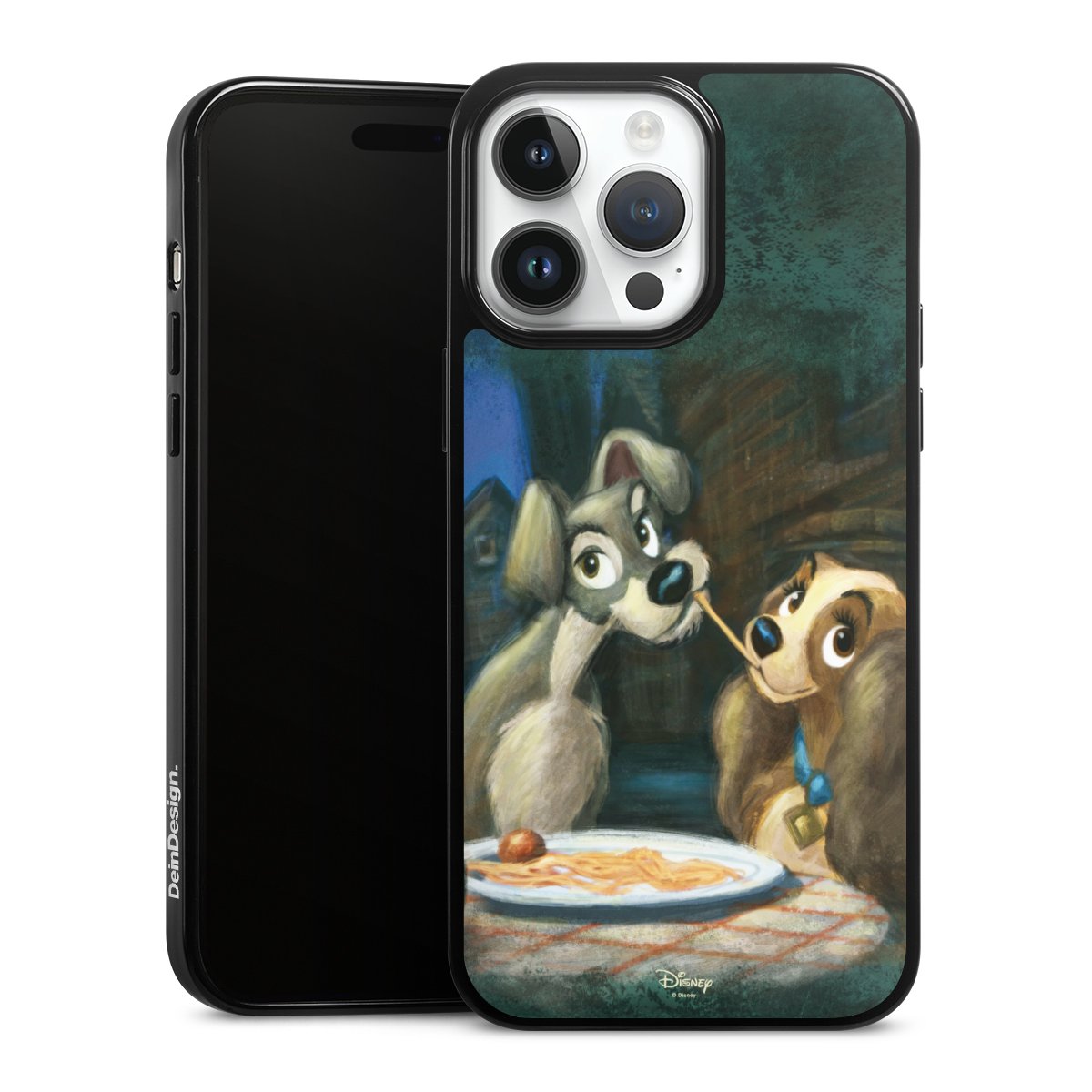 iPhone 14 Pro Max Handy Silikon Hülle Case schwarz Handyhülle Lady And The Tramp Official Licensed Product Disney