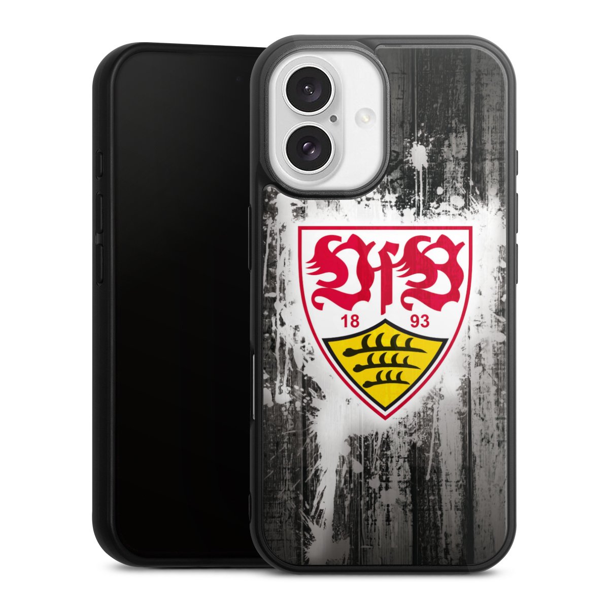 iPhone 16 Handy Gallery Case Handyhülle 9H Gehärtetes Glas Rückseite Hülle Vfb Stuttgart Official Licensed Product Gallery Case