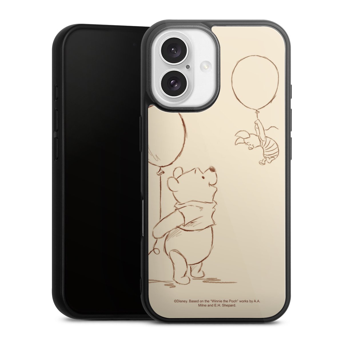 iPhone 16 Handy Gallery Case Handyhülle 9H Gehärtetes Glas Rückseite Hülle Official Licensed Product Winnie The Pooh Disney Gallery Case