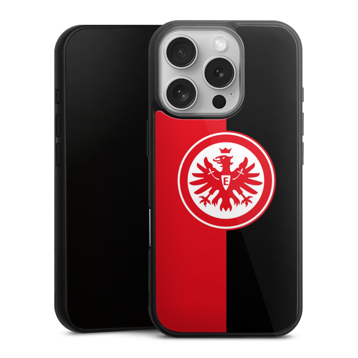 iPhone 16 Pro Handy Gallery Case Handyhülle 9H Gehärtetes Glas Rückseite Hülle Official Licensed Product Eintracht Frankfurt Sge Gallery Case